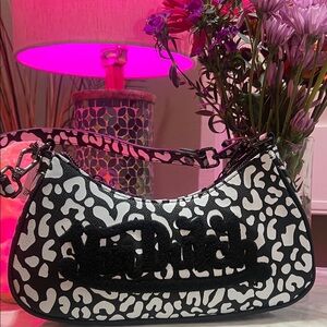Von Dutch black and white cheetah shoulder bag